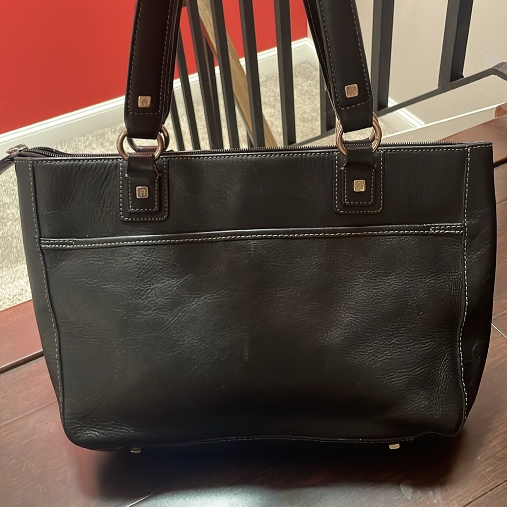 Vintage Etienne Aigner Black Leather Structured Satchel Handbag - Picture 5 of 8